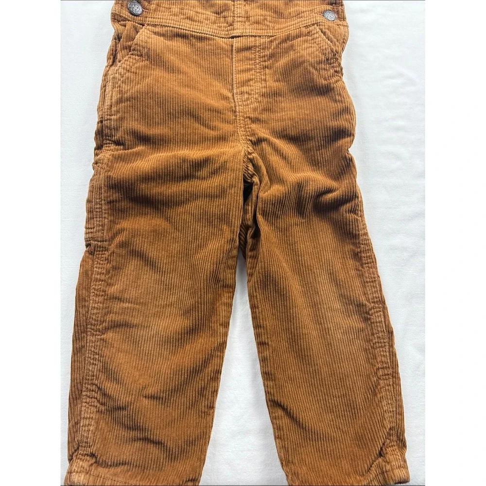 OshKosh B'gosh Corduroy Overalls Kids Size 4T Brown Vestbak Workwear